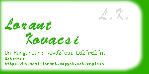 lorant kovacsi business card